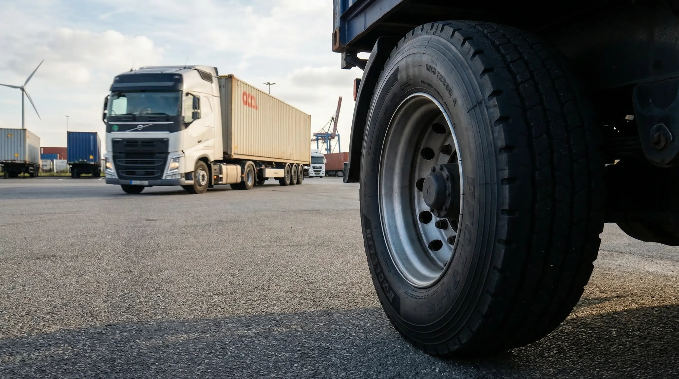 LKW-Reifen auf einem Sattelzug